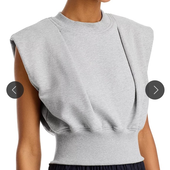 NWT 3.1 Phillip Lim Cropped Heather Gray Sweatshirt Size 10 - Picture 2 of 8